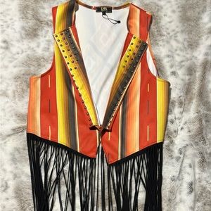 L and B fringe vest. Size large
